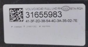 VOLVO XC40 FULL LED SAG FAR 17-23 ORIJINAL CIKMA 31655983