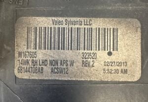 JEEP GRAND CHEROKEE XENON SAG FAR 14-21 ORIJINAL CIKMA 68144708AB