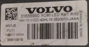 VOLVO XC90 FULL LED SAG FAR 17-23 ORIJINAL CIKMA 31655808 31656990