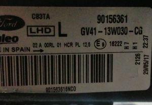 FORD KUGA II LED (BEYAZ REFLEKTOR) SOL FAR 17-19 ORIJINAL CIKMA 90156361