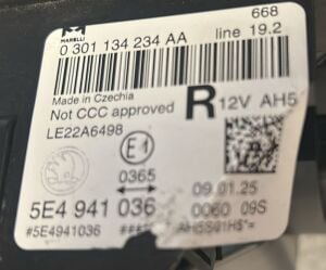 SKODA OCTAVIA 4 FULL LED MATRIX SAG FAR 24- ORIJINAL SIFIR (TASIMA HATALI) 5E4941036