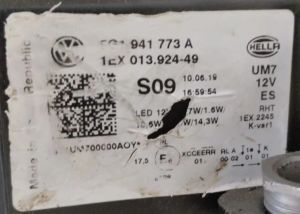 VOLKSWAGEN GOLF 7.5 GTI KIRMIZI SERIT FULL LED SOL FAR 17-21 ORIJINAL CIKMA 1EX013924-49 5G1941773A