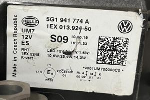 VOLKSWAGEN GOLF 7.5 GTI KIRMIZI SERIT FULL LED SAG FAR 17-21 ORIJINAL CIKMA 1EX013924-50 5G1941774A