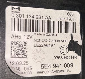 SKODA OCTAVIA 4 FULL LED SOL FAR 24- ORIJINAL SIFIR 5E4941009