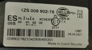 VOLKSWAGEN GOLF 6 XENON LED SAG FAR 08-13 ORIJINAL CIKMA 1ZS00990278