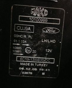 FORD TRANSIT SOL FAR 06-12 ORIJINAL CIKMA 6C1113W030DC