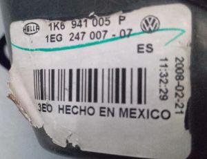 VOLKSWAGEN GOLF 5 07-09 JETTA 06-10 SOL FAR ORIJINAL CIKMA 1EG24700707