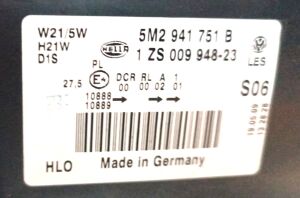 VOLKSWAGEN GOLF PLUS SOL FAR 09-14 ORIJINAL SIFIR 5M2941751B 1ZS009948-23