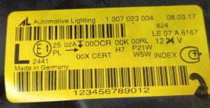 VOLKSWAGEN PASSAT CC XENON SOL FAR 08-12 ORIJINAL SIFIR 130702300400 71130702344 3C8941753C