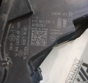 AUDI A3 Z MATRIX MAKYAJLI FULL LED SAG FAR 14-20 ORIJINAL CIKMA 90104563 8V0941034C