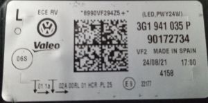 VOLKSWAGEN PASSAT B8.5 FULL LED SOL FAR 19-23 ORIJINAL CIKMA 3G1941035P 90172734