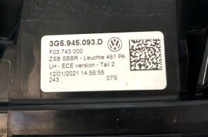 VOLKSWAGEN PASSAT B8,5 LED SOL IC STOP 19-22 ORIJINAL CIKMA 3G5945093D