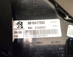 PEUGEOT 3008 SAG DIS STOP 16-20 ORIJINAL SIFIR 9810477080
