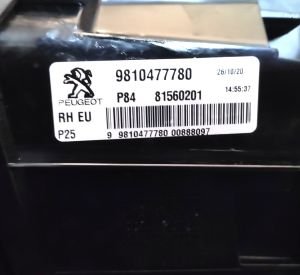 PEUGEOT 3008 SAG IC STOP 16-20 ORIJINAL SIFIR 9810477780