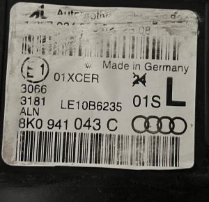 AUDI A4 B8 MAKYAJLI XENON LED SOL FAR 08-15 ORIJINAL CIKMA 8KO941043C LE10B6235