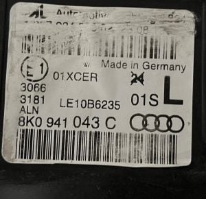 AUDI A4 B8 MAKYAJLI XENON LED SOL FAR 08-15 ORIJINAL CIKMA 8KO941043C LE10B6235