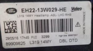 LAND ROVER DISCOVERY IV XENON SAG FAR 10-16 ORIJINAL CIKMA EH22-13W029-HE  EH22-13W029-HD