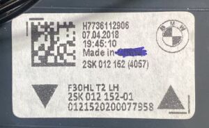 BMW 3 SERISI F30 LCI LED SOL IC STOP 16-18 ORIJINAL CIKMA 63217369119