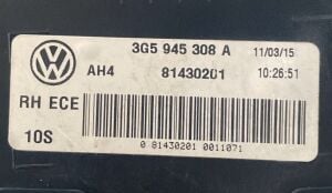 VOLKSWAGEN PASSAT B8 HIGHLINE LED SAG IC STOP 15-19 ORIJINAL CIKMA 3G5945308A