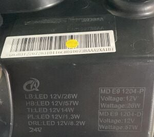 SKYWELL ET5 LEDLI SOL FAR 21-26 ORIJINAL CIKMA C8010073BAA