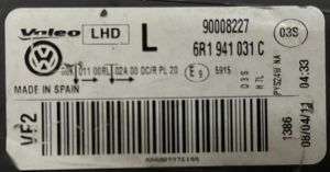 VOLKSWAGEN POLO 5 GTI SOL FAR 09-14 ORIJINAL CIKMA 6R1941031C