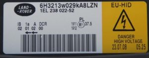 LAND ROVER RANGE ROVER SPORT L320 XENON SAG FAR 05-09 ORIJINAL CIKMA XBC501783LZN 1EL238022-58