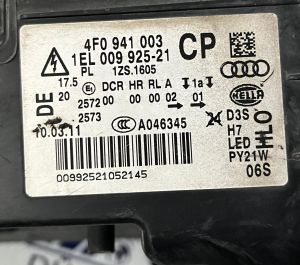 AUDI A6 C6 XENON LED SOL FAR 08-11 ORIJINAL CIKMA 4F0941003 1EL009925-21