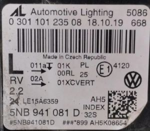 VOLKSWAGEN TIGUAN II FULL LED SOL FAR 16-20 ORIJINAL CIKMA 5NB941081D