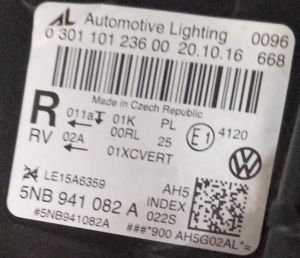 VOLKSWAGEN TIGUAN II FULL LED SAG FAR 16-20 ORIJINAL CIKMA 5NB941082D LE15A6359 5NB941082A