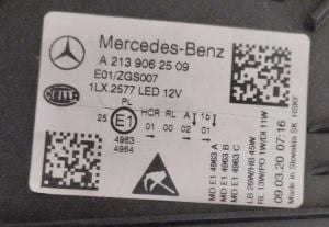 MERCEDES E CLASS W213 FULL LED SAG FAR 21-21 ORIJINAL CIKMA A2139067609