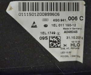 AUDI A6 C7 SAG FAR 11-14 ORIJINAL CIKMA 4G0941006C 1EL011150-12
