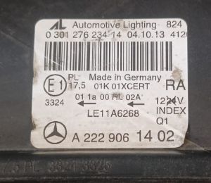 MERCEDES S CLASS W222 FULL LED SAG FAR 13-20 ORIJINAL CIKMA A2229061402