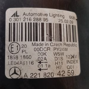 MERCEDES S CLASS W221 SAG FAR 05-13 ORIJINAL CIKMA A2218204259