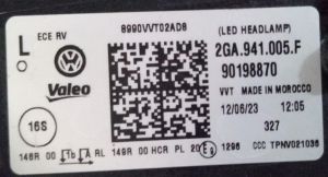 VOLKSWAGEN T-ROC FULL LED MAKYAJLI SOL FAR 20-24 ORIJINAL CIKMA 2GA941005F