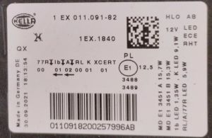 MERCEDES E CLASS W207 COUPE SAG FAR 14-16 ORIJINAL SIFIR 1EX011091-82