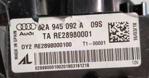 AUDI A1 SPORTBACK LED SAG DIS STOP 18-24 ORIJINAL CIKMA 82A945092C