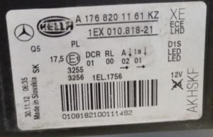 MERCEDES A CLASS W176 XENON SOL FAR 12-18 ORIJINAL CIKMA A1768201161