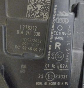 AUDI Q2 MATRIX MAKYAJLI FULL LED SAG FAR 20-24 ORIJINAL CIKMA 81A941036