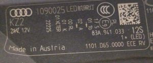 AUDI Q3 MATRIX SOL FAR 19-24 ORIJINAL CIKMA 83A941033