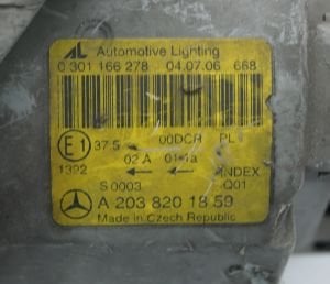 MERCEDES C CLASS W203 MAKYAJLI XENON SAG FAR 00-07 ORIJINAL CIKMA A2038203861 A2038201859
