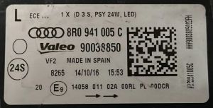 AUDI Q5 MAKYAJLI XENON LED SOL FAR 12-17 ORIJINAL CIKMA 8R0941005C