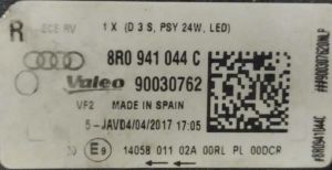 AUDI Q5 MAKYAJLI XENON LED SAG FAR 12-17 ORIJINAL CIKMA 8R0941044C 8R0941006C