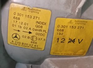 MERCEDES S CLASS W220 XENON SOL FAR 98-05 ORIJINAL CIKMA A2208200761