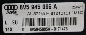 AUDI A3 LED SOL DIS STOP 13-16 ORIJINAL CIKMA 8V5945095A