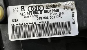 AUDI Q7 (AMERIKAN PARK) XENON SAG FAR 05-15 ORIJINAL SIFIR 4L0941004G 89312940