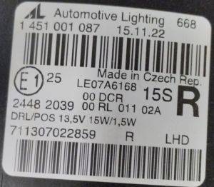 AUDI TT XENON LED SAG FAR 07-14 ORIJINAL SIFIR 711307022859