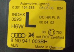 AUDI TT SOL FAR 98-06 ORIJINAL SIFIR 8N0941003AA 8N0941003BH
