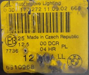 BMW 3 SERISI E46 XENON SAG FAR 98-01 ORIJINAL CIKMA 0302479282 030117727211 1305621772