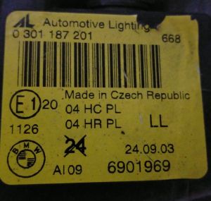 BMW 3 SERISI E46 COMPACT SOL FAR 97-06 ORIJINAL CIKMA 0301187201