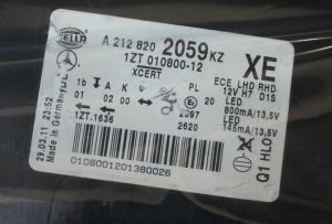 MERCEDES E CLASS W212 XENON SAG FAR 10-13 ORIJINAL CIKMA A2128202059